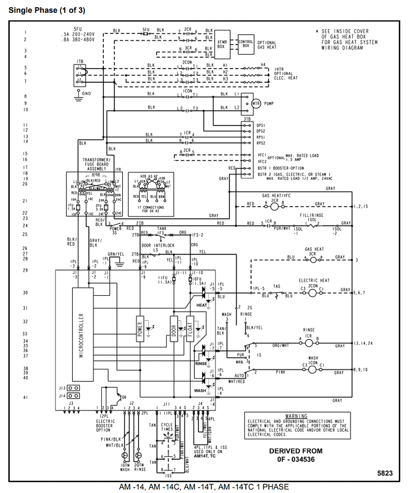 Hobart AM 14 Wiring Diagram for Authorized Technicians AM 14 AM 14C AM 14T AM 14TC 1 Phase Diagram