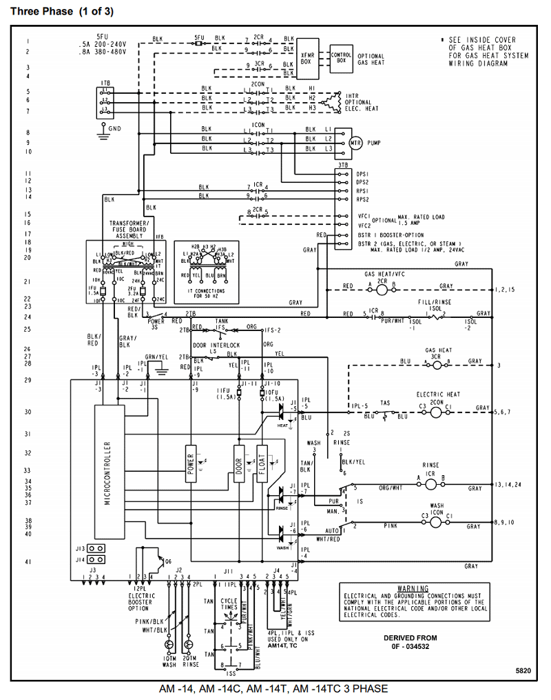 Hobart AM 14 Wiring Diagram for Authorized Technicians AM 14 AM 14C AM 14T AM 14TC 3 Phase Diagram