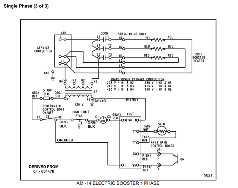 Hobart AM 14 Wiring Diagram for Authorized Technicians AM 14 Electric Booster 1 Phase Diagram